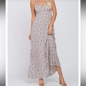 Final Touch Gray Print Maxi Dress Sz 2XL
